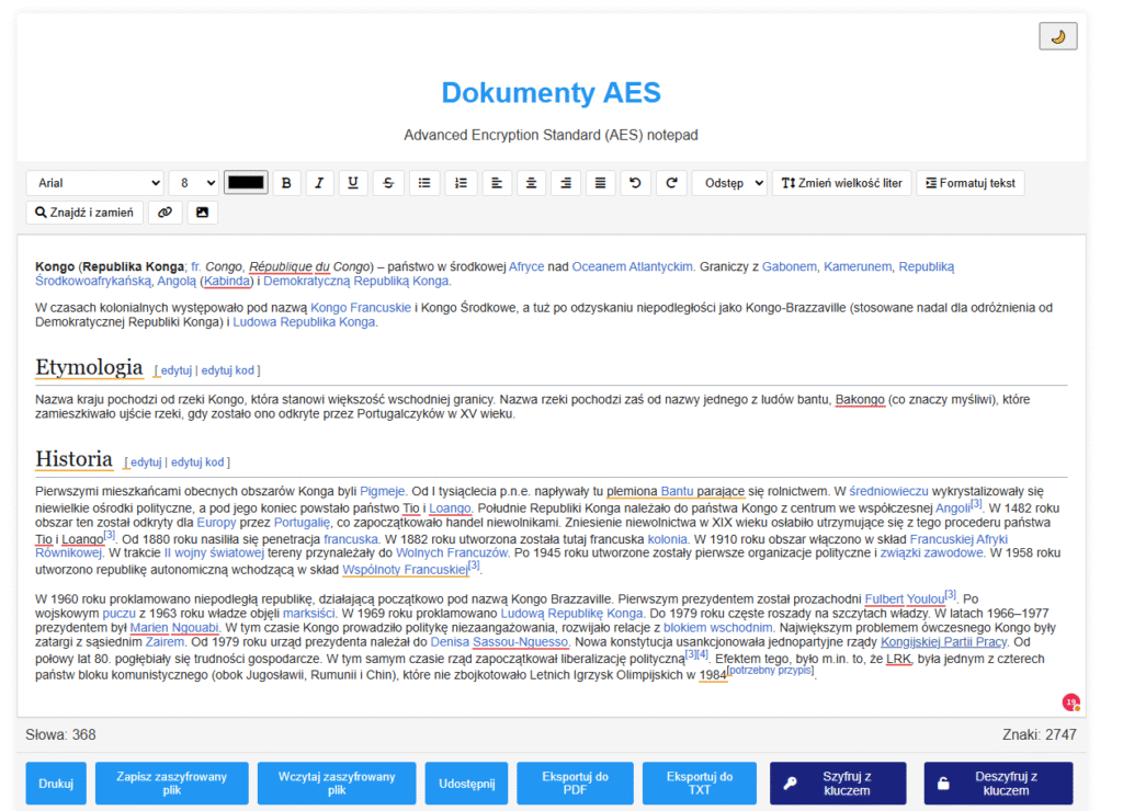 Program do szyfrowania przed zapisem pliku