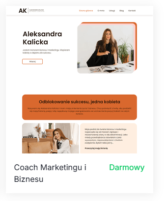 szablon strony internetowej coach marketing i biznes