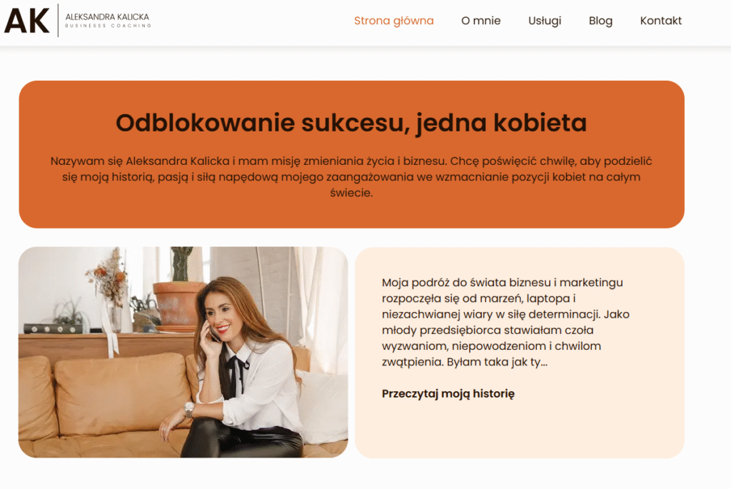 szablon strony internetowej trener personalny coach www wzor strony darmowy